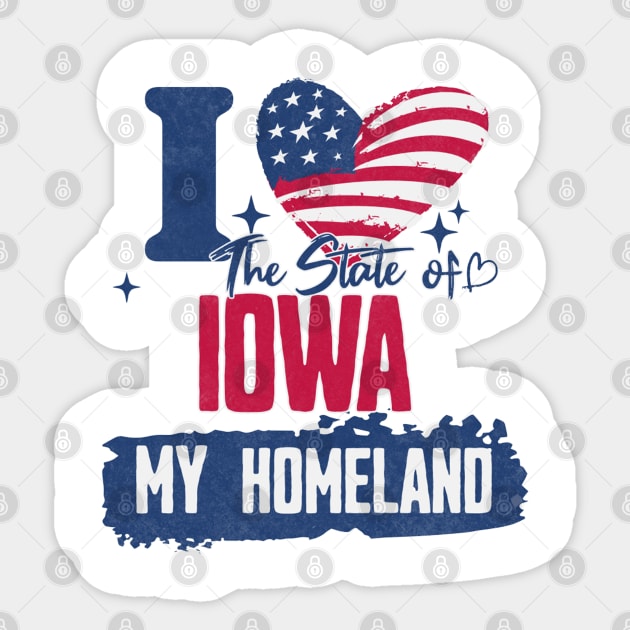 Iowa my homeland Sticker by HB Shirts